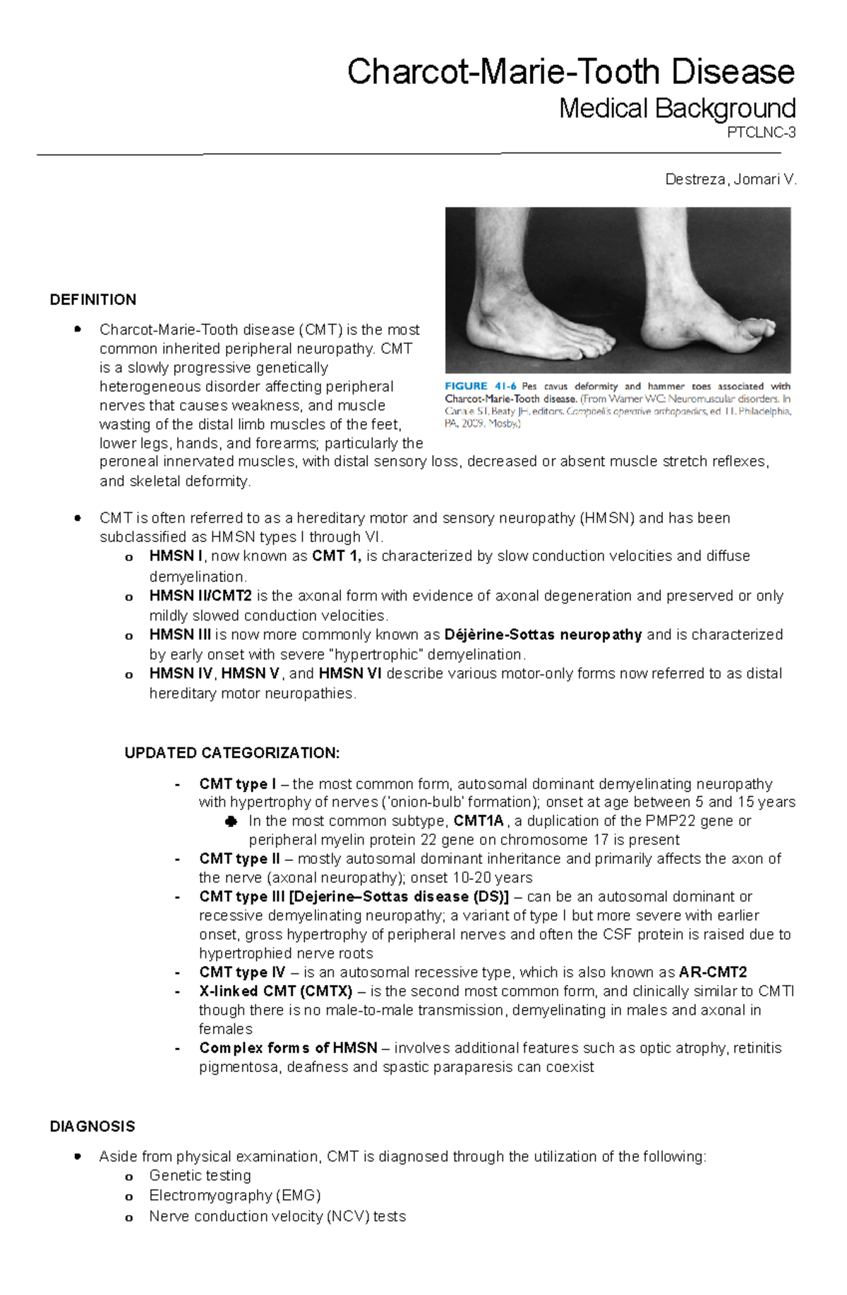 Charcot-Marie-Tooth Disease - medical background - Charcot-Marie-Tooth ...