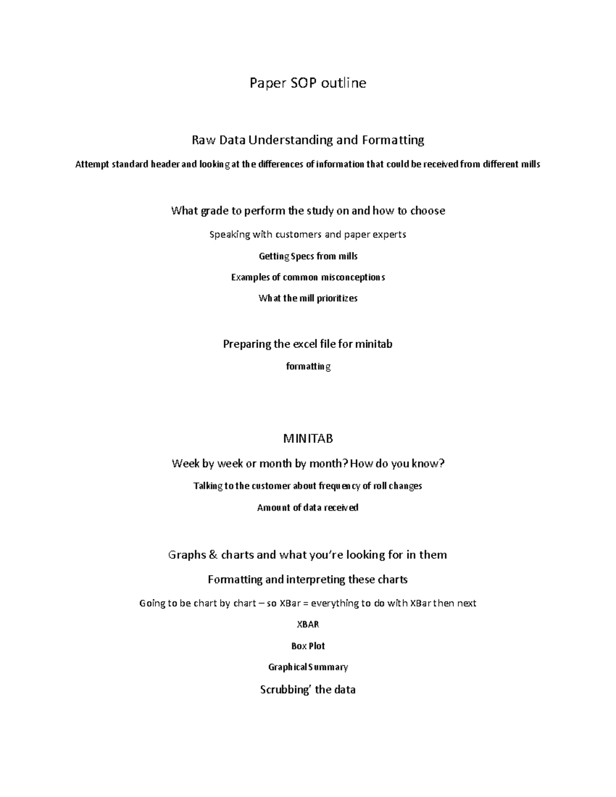 Gumina Outine Rough Draft - Paper SOP outline Raw Data Understanding ...