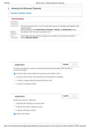 Construction Technology 3 Practical QUIZ answers - Quiz 1 Concrete is A ...