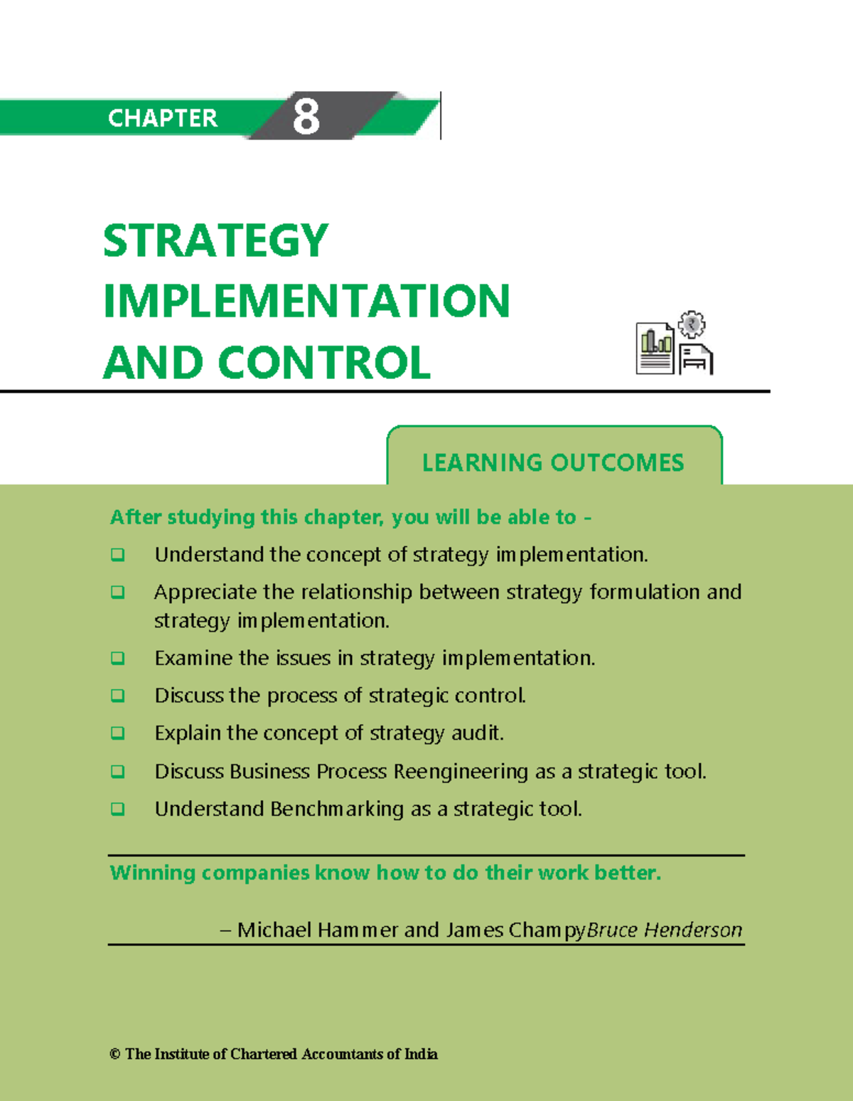 Strategy Implementation and Control - LEARNING OUTCOMES STRATEGY ...