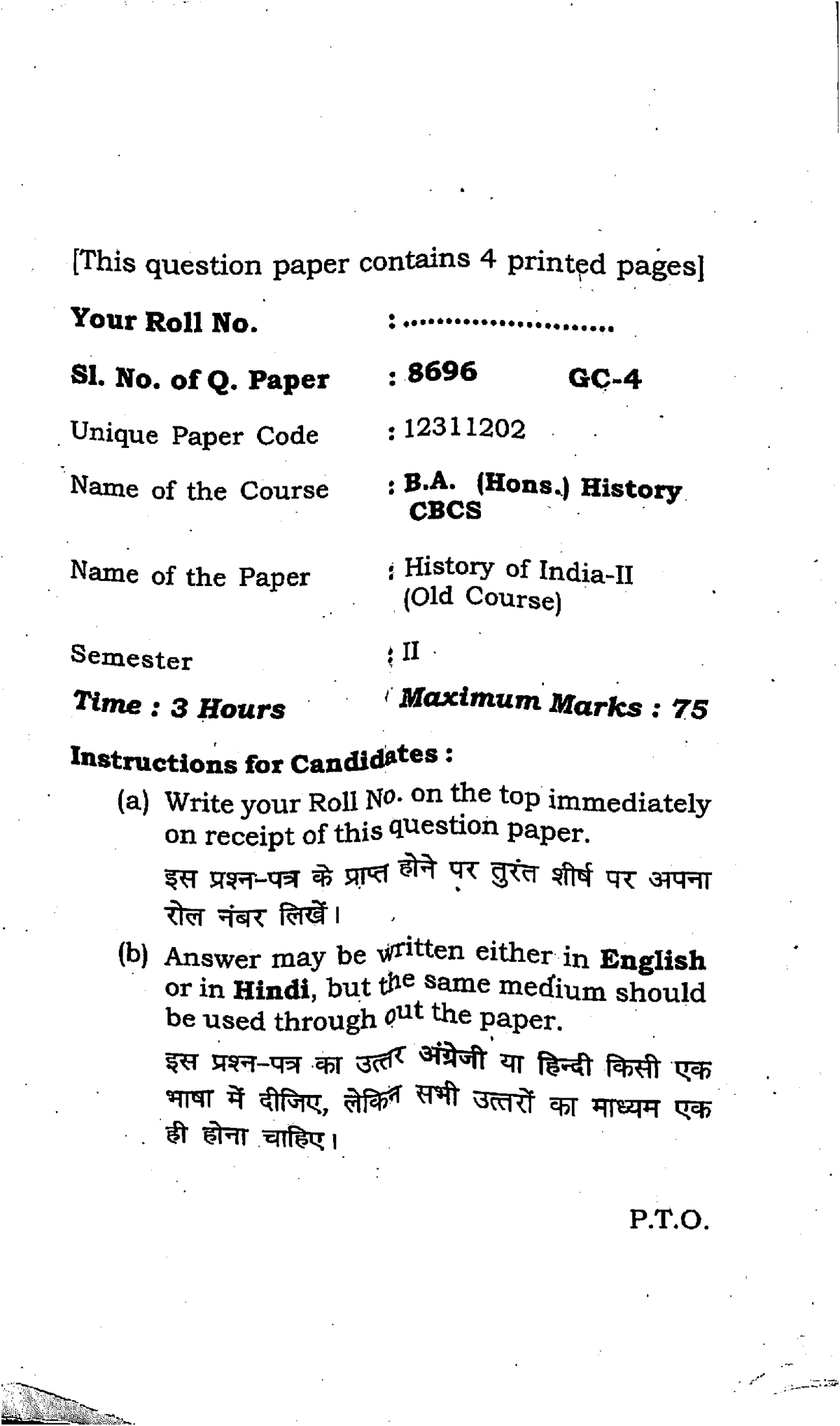 History Of India -II (Old Course) - BA (Hons.) History - Studocu