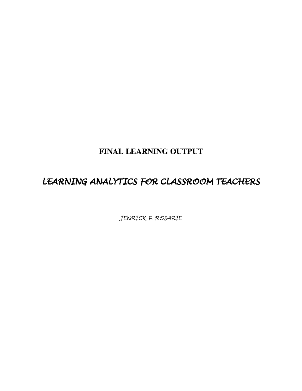 final-learning-output-learning-analytics-for-classroom-teachers