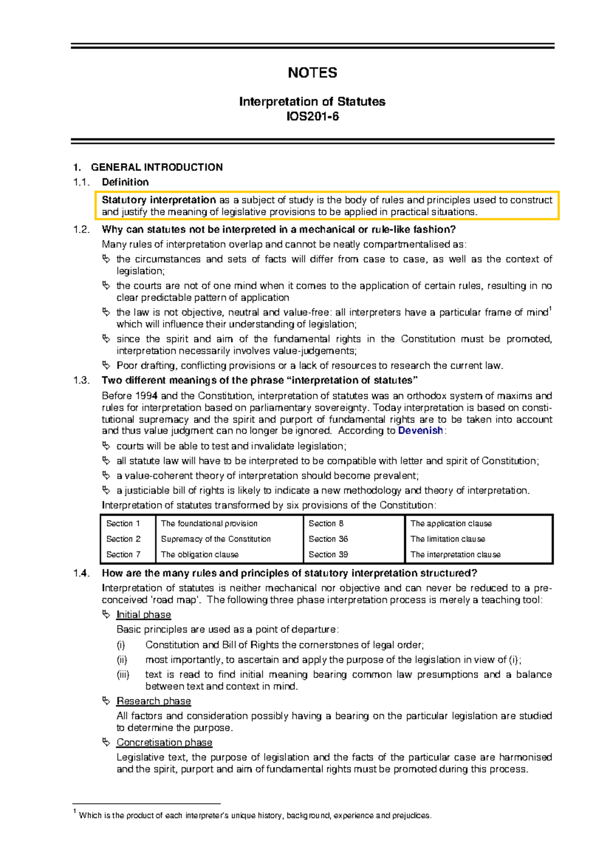 Ios2601 Notes From The Prescribed Book Of Introduction To Statutory Ios2601 Notes From The Prescribed Book Of Introduction To Statutory