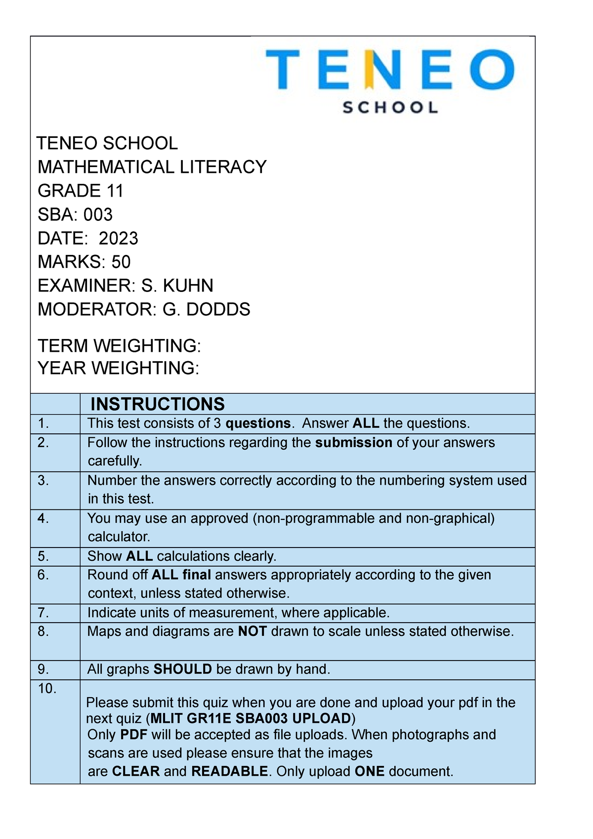 mathematical literacy assignment grade 11 august 2023