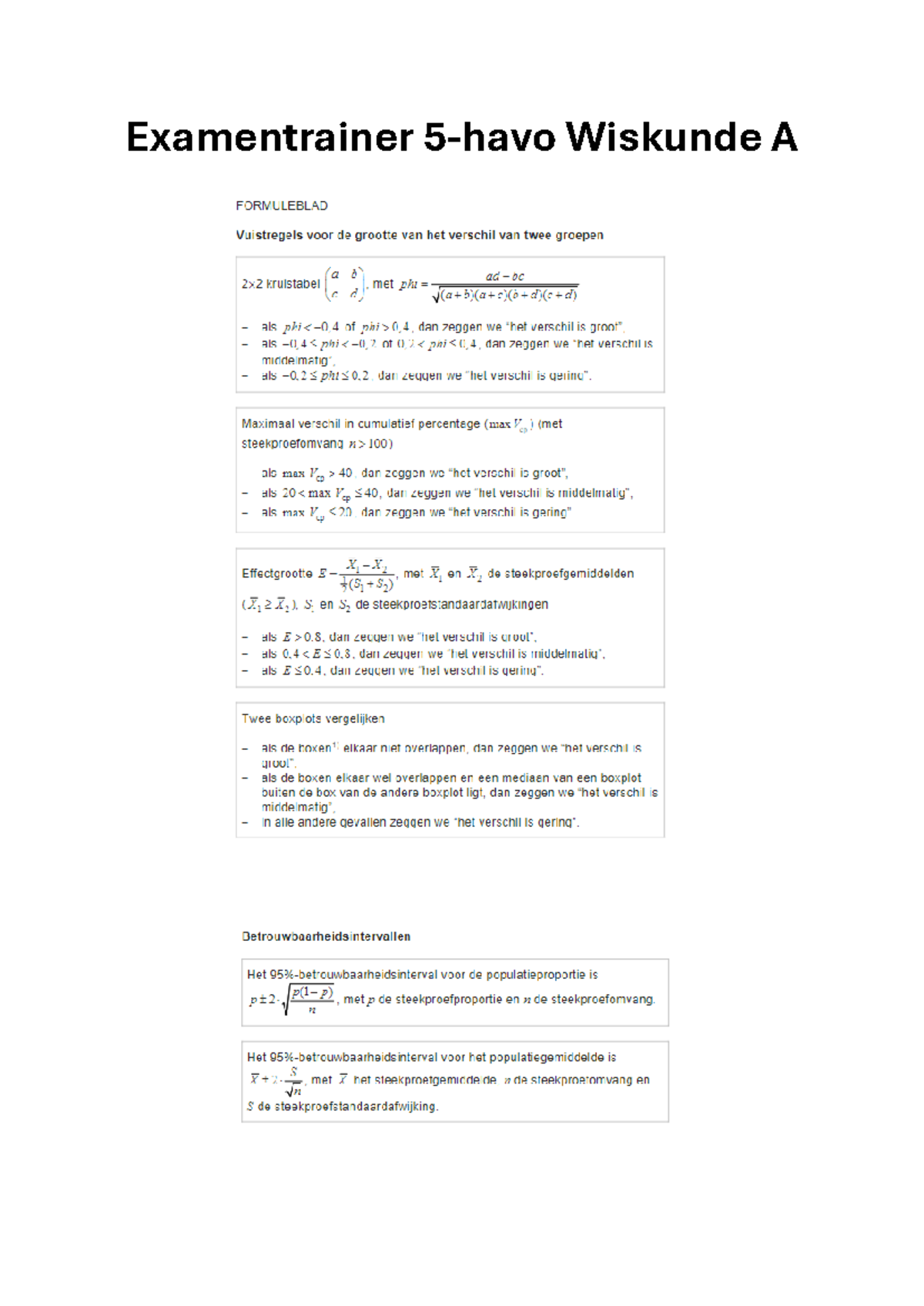 Examentrainer Havo Wiskunde A - Examentrainer 5-havo Wiskunde A H3 ...