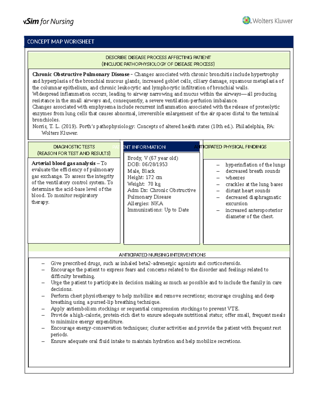 V SIM Vincent Brody - CONCEPT MAP WORKSHEET DESCRIBE DISEASE PROCESS ...