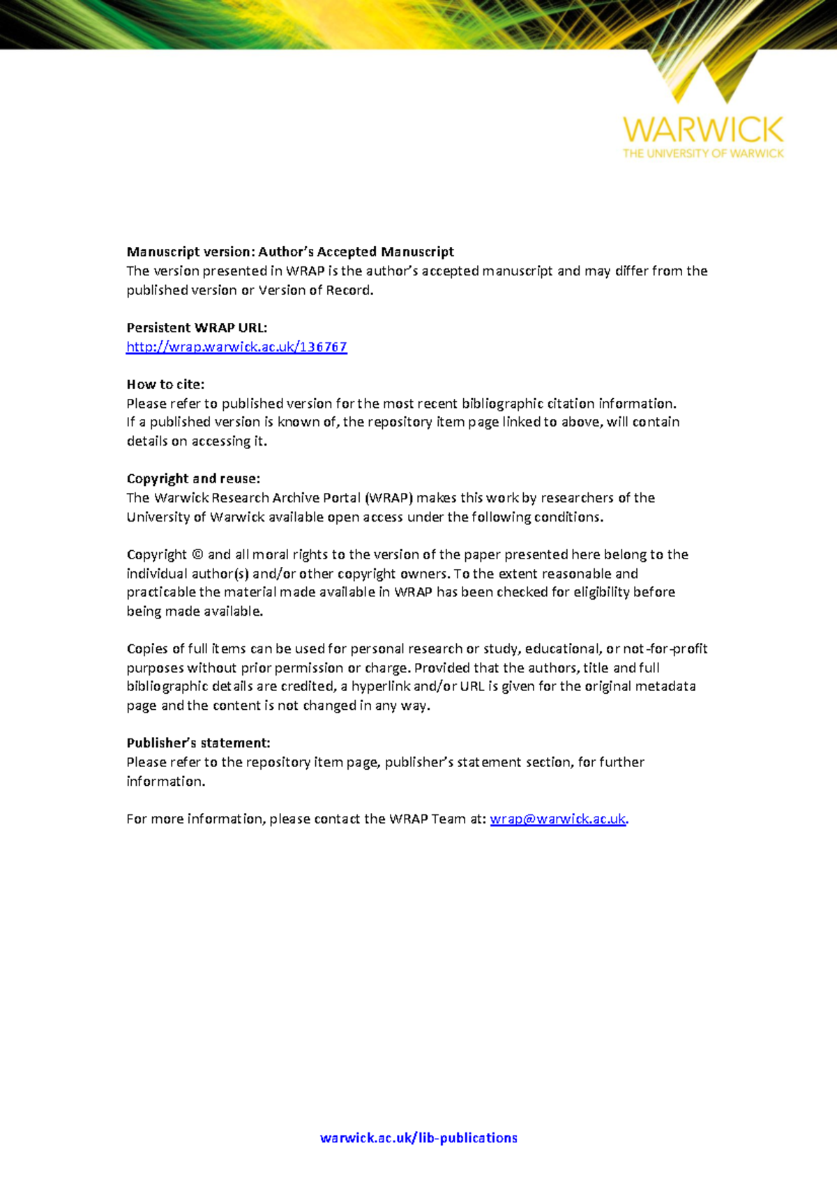 Httpswrap.warwick.ac - warwick.ac/lib-publications Manuscript version ...