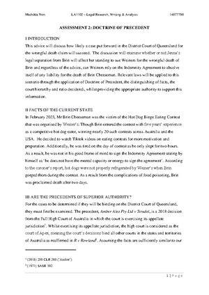 LA1107 - Notes for Final Test (wk 9-12) - LA 1107 – Contemporary ...