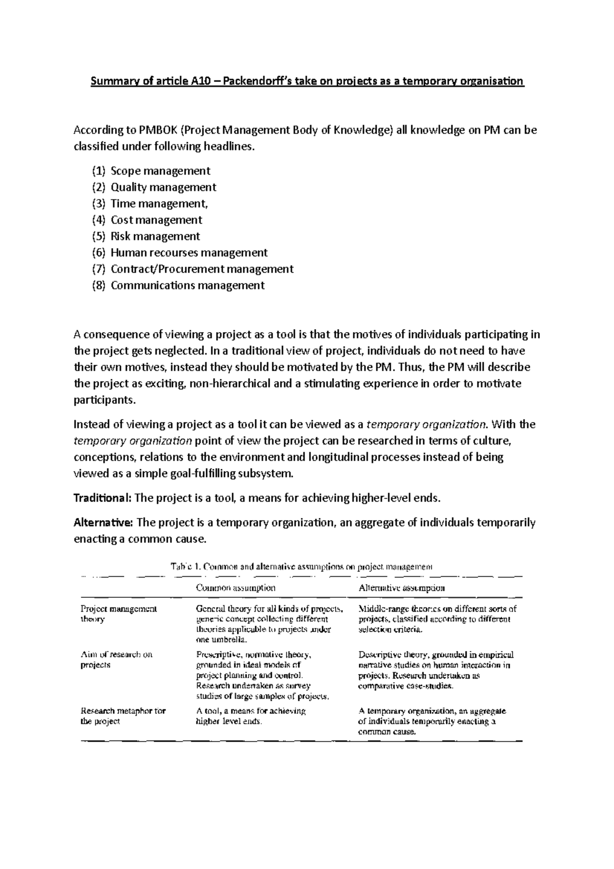 Summary of Article 10 - Summary of article A10 – Packendorff’s take on ...