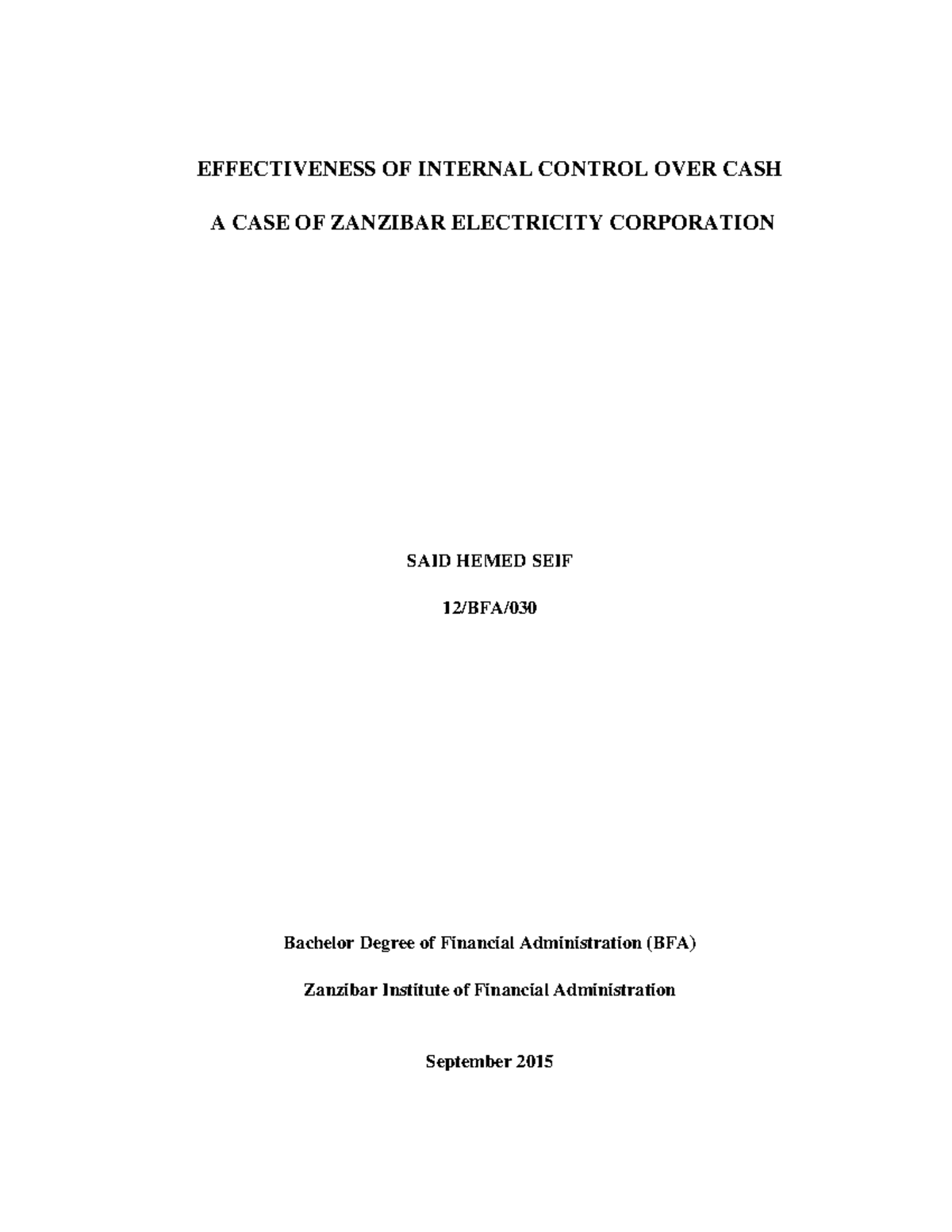 Effectiveness OF Internal Control OVER C%20 - EFFECTIVENESS OF INTERNAL ...