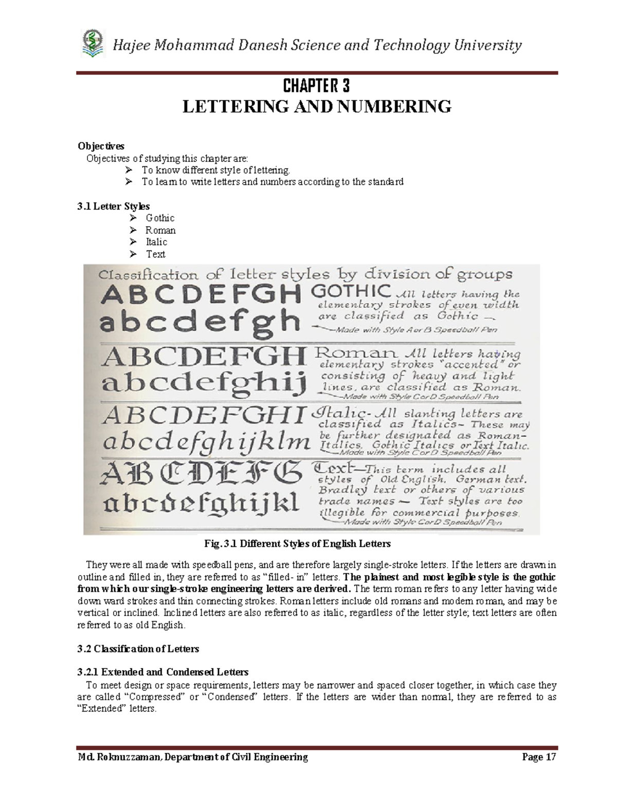 Lettering and numbering - CHAPTER 3 LETTERING AND NUMBERING Objectives ...