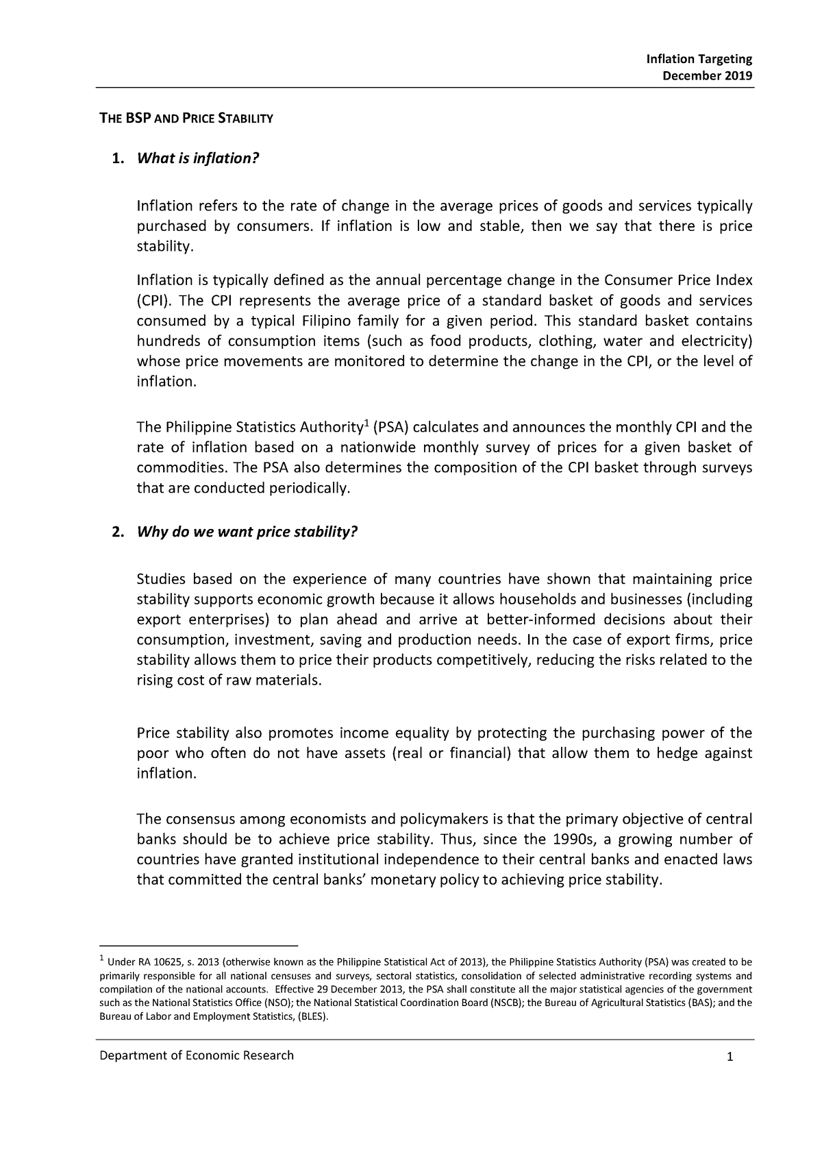 Inflation-Targeting - Inflation measures how much more expensive a set ...