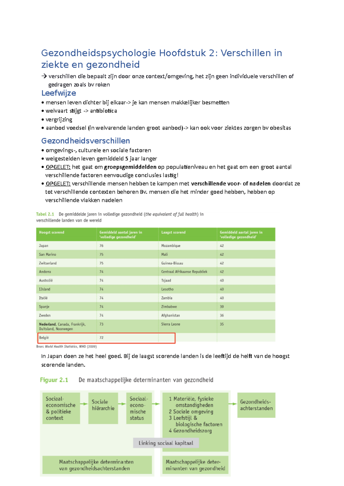 Gezondheidspsychologie Hoofdstuk 2 + 3 - Gezondheidspsychologie ...