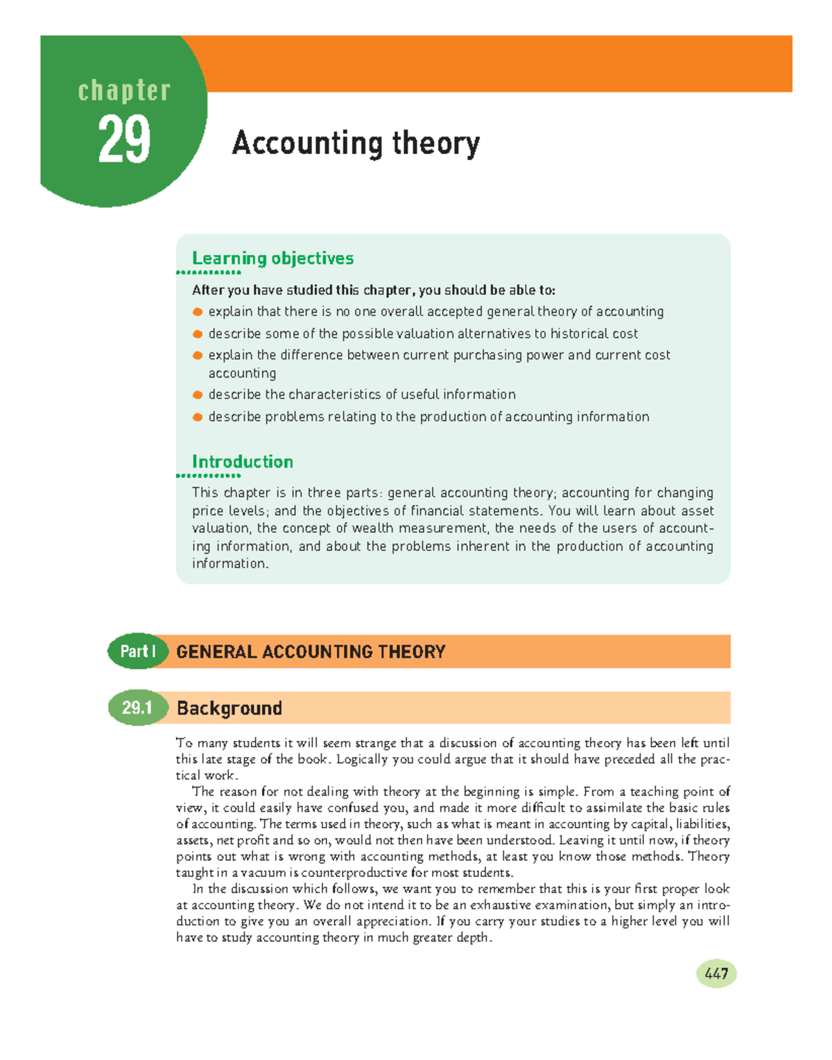 CH29 Accounting Theory Accounting theory c h a p t e r 29 29