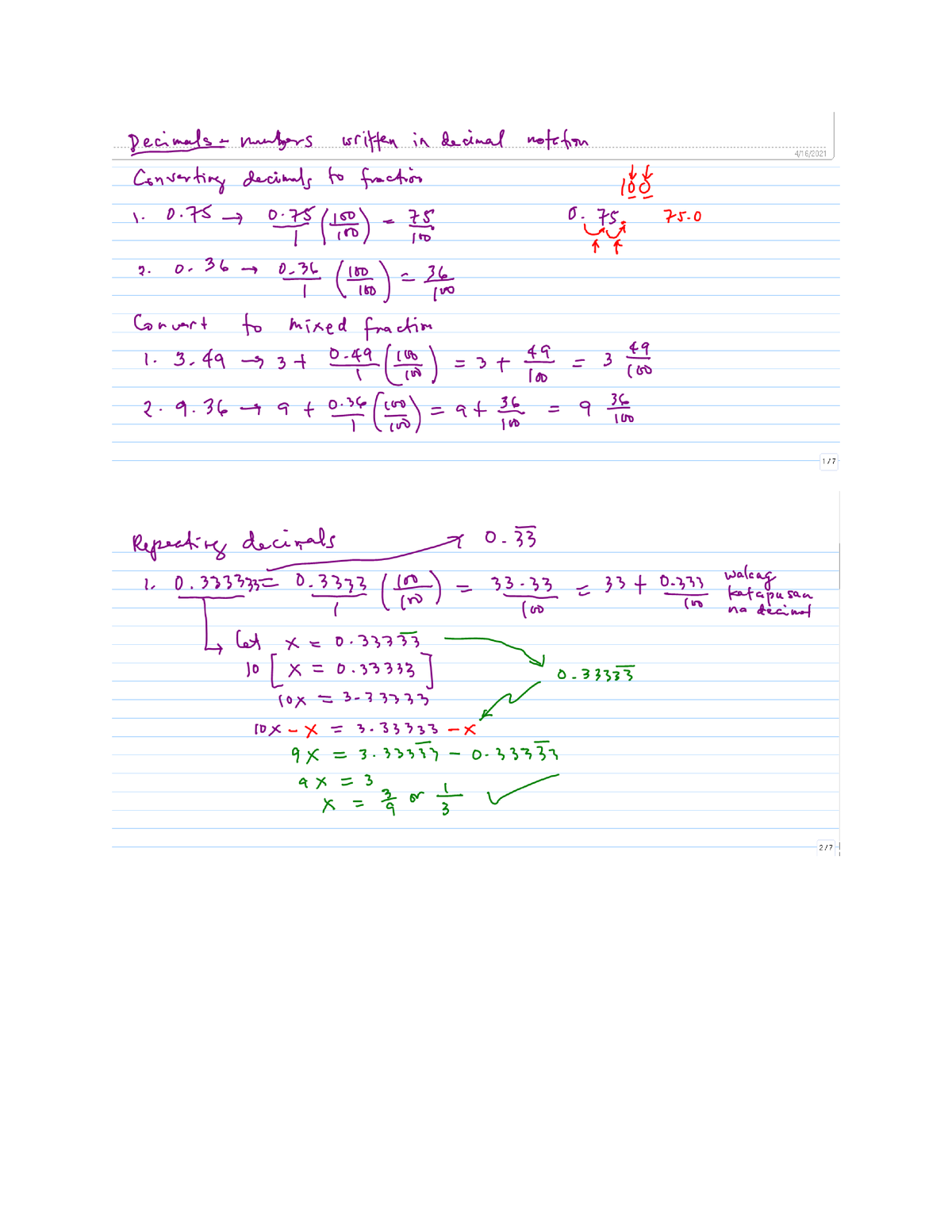 Decimal - solution - Mathematics in the modern world - Studocu