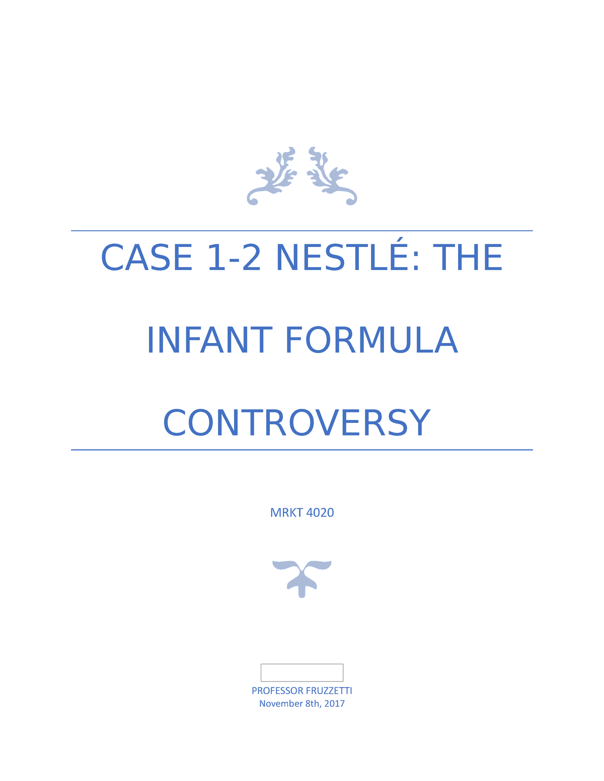 nestle infant formula case study answers