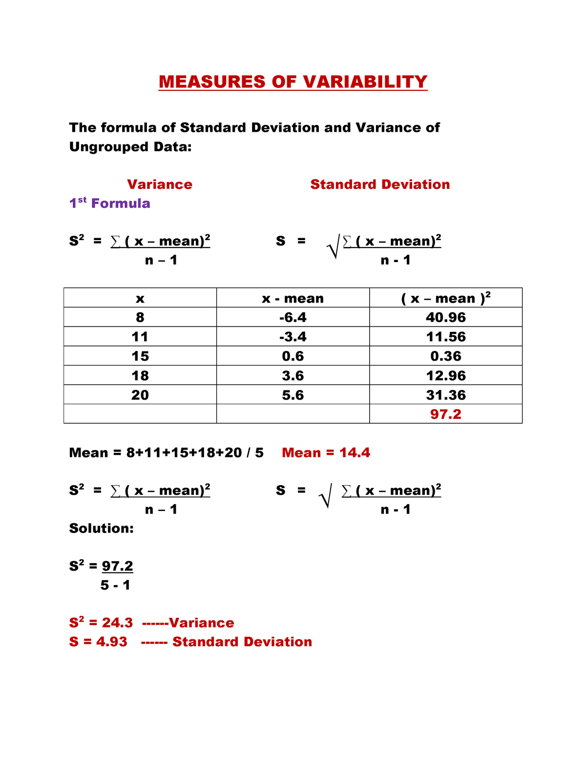 Measures Of Variability - BS Accountancy - UCU - Studocu