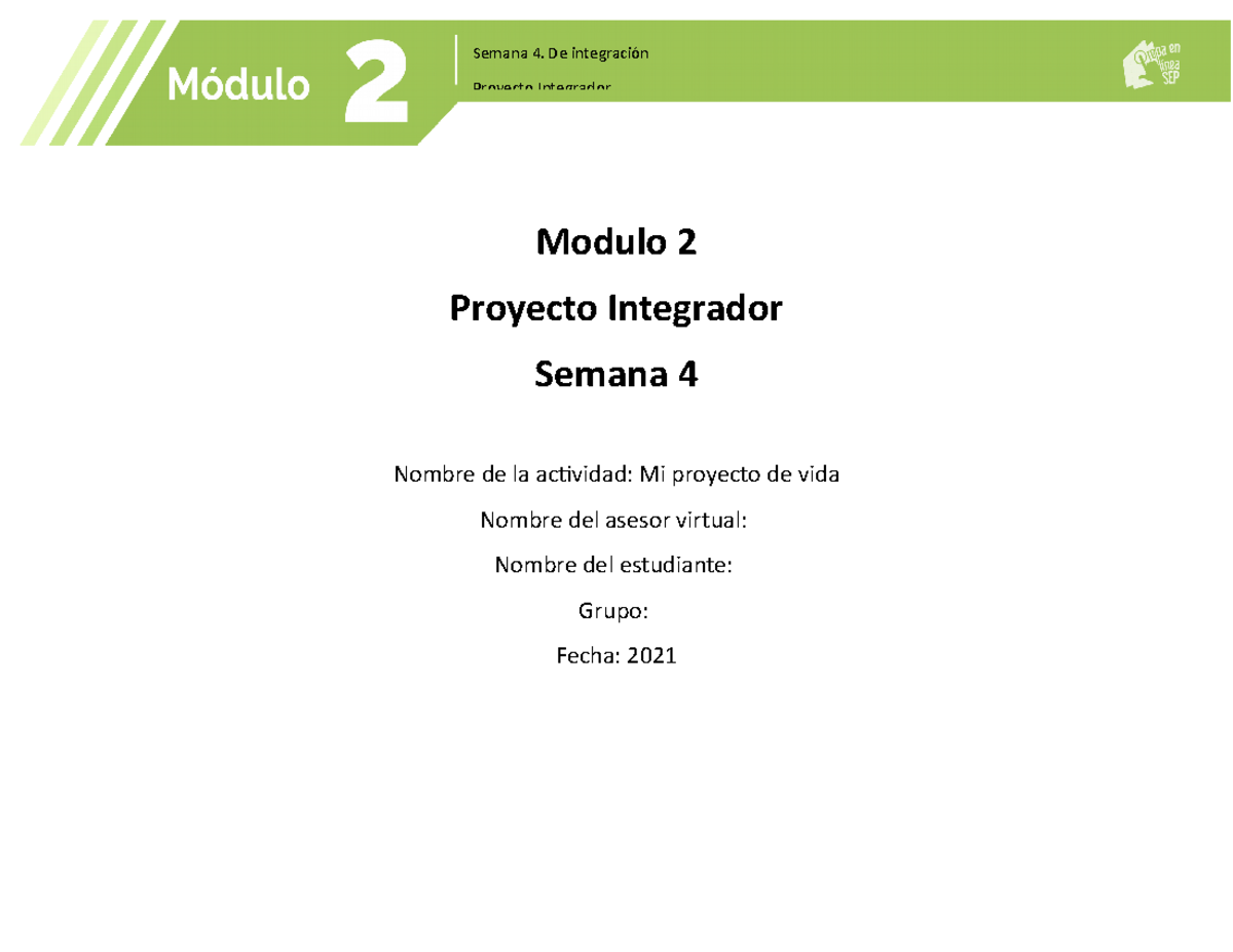 Proyecto Integrador Semana 4 Módulo 2