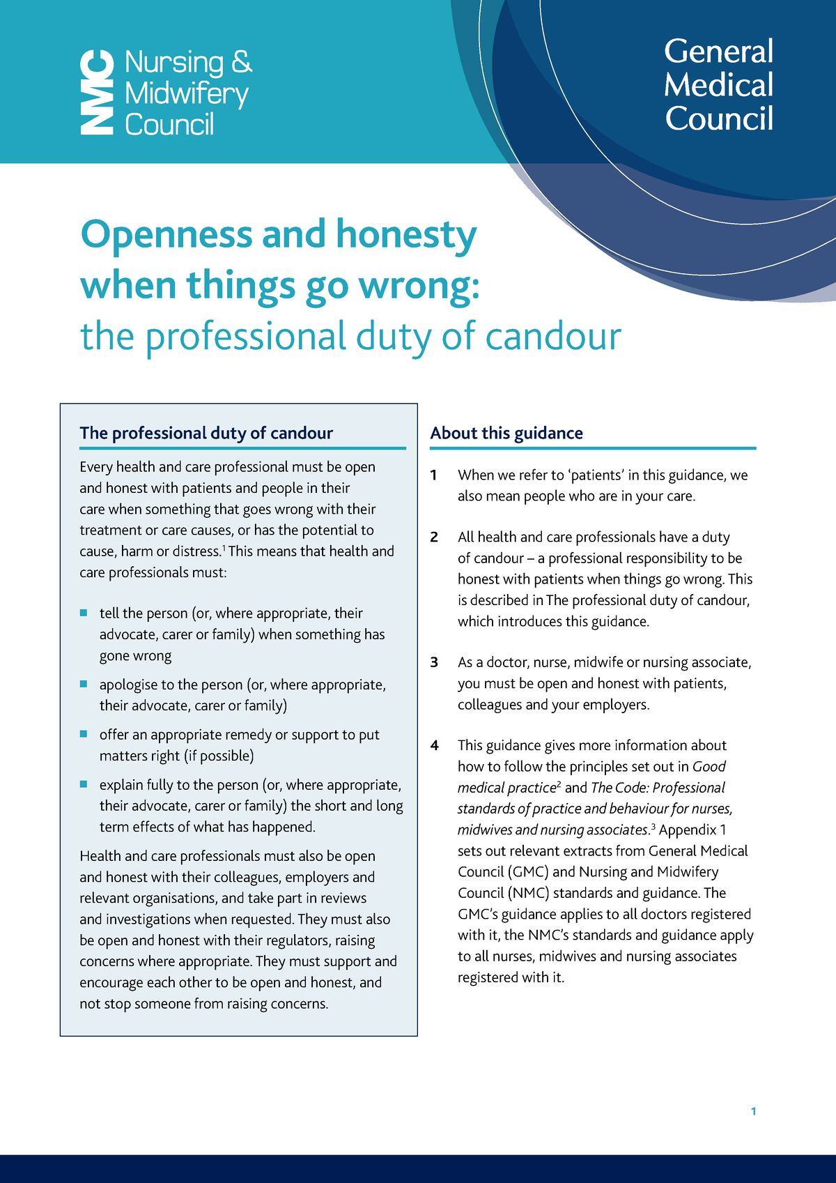 Duty-of-candour - Materials To Use - Openness And Honesty When Things 