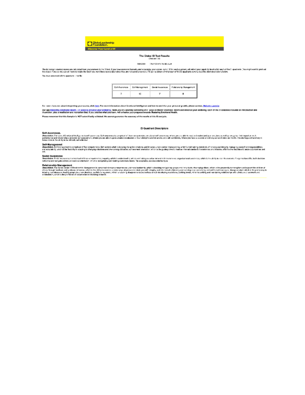 GEIT Test - GEIT test results - D082 - Studocu