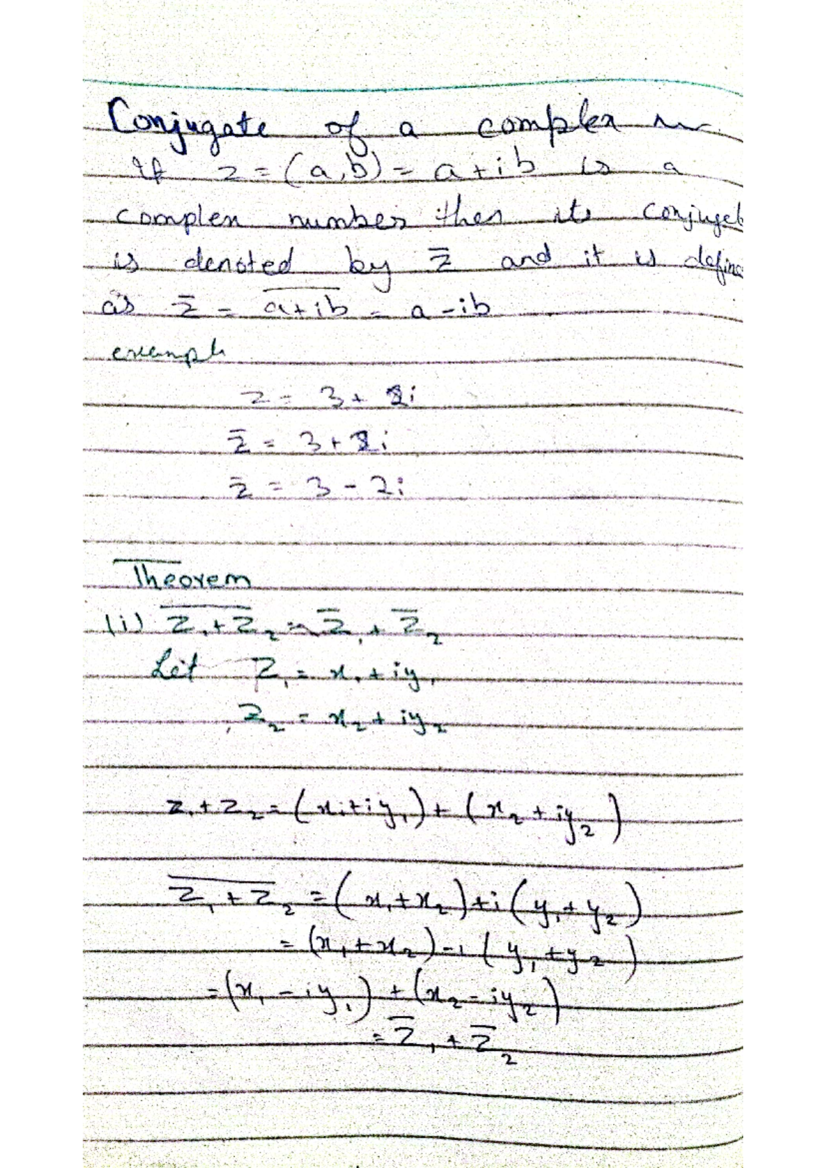 Multivariable calculus - Conjugate of a complex me if (a,b) atib is a ...