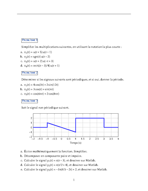 TD1 Solutions Traitement du signal - Probl`eme 1 Simplifier les ...