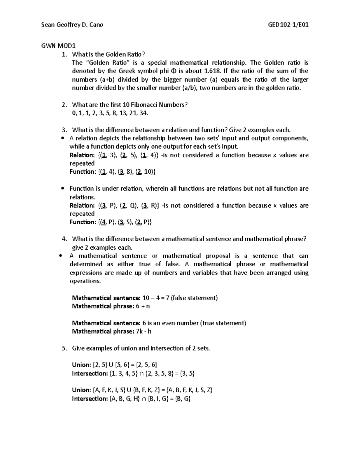 GWN MOD1 - Assignment - Sean Geoffrey D. Cano GED102-1/E GWN MOD What ...