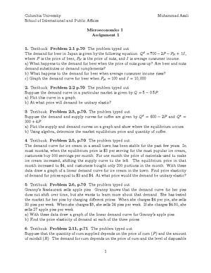 Microeconomics Problem Set 1 – Answer Key - Microeconomics Problem Set ...