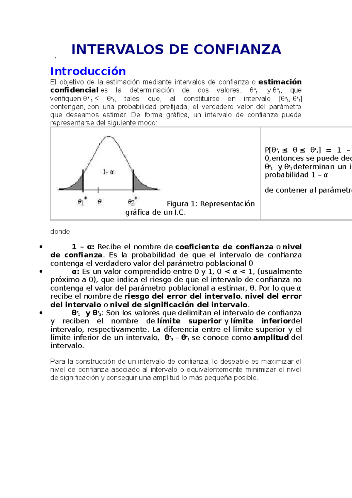 Obtencion Intervalos Confianza - INTERVALOS DE CONFIANZA Introducción ...