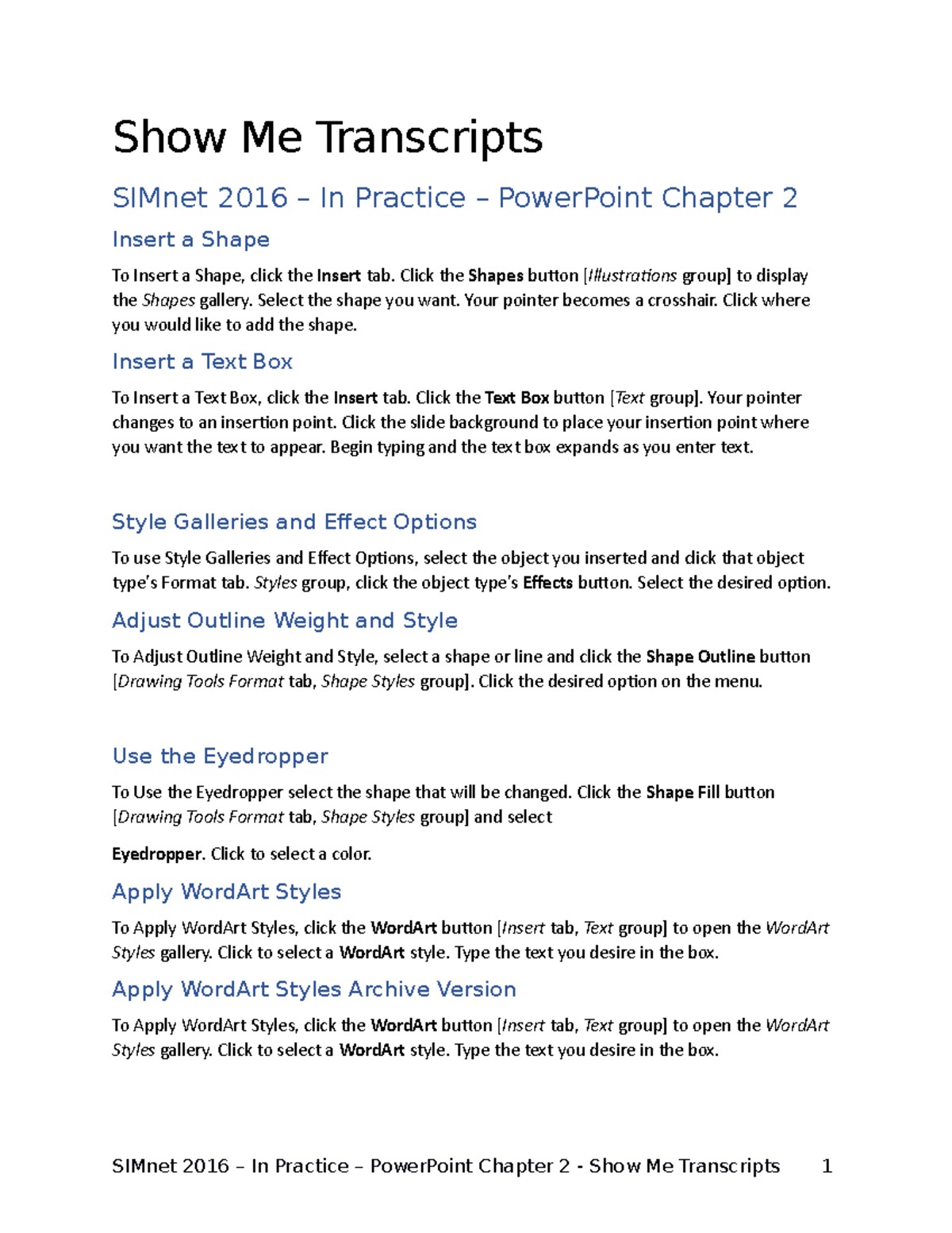 SM Transcripts In Practice Power Point Chapter 02 - Show Me Transcripts ...