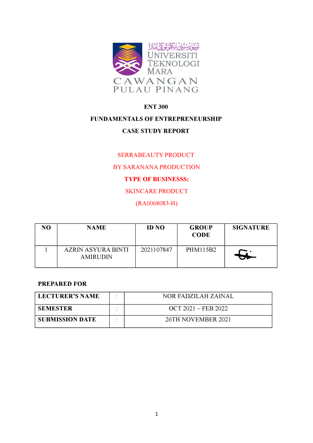 ent case study report