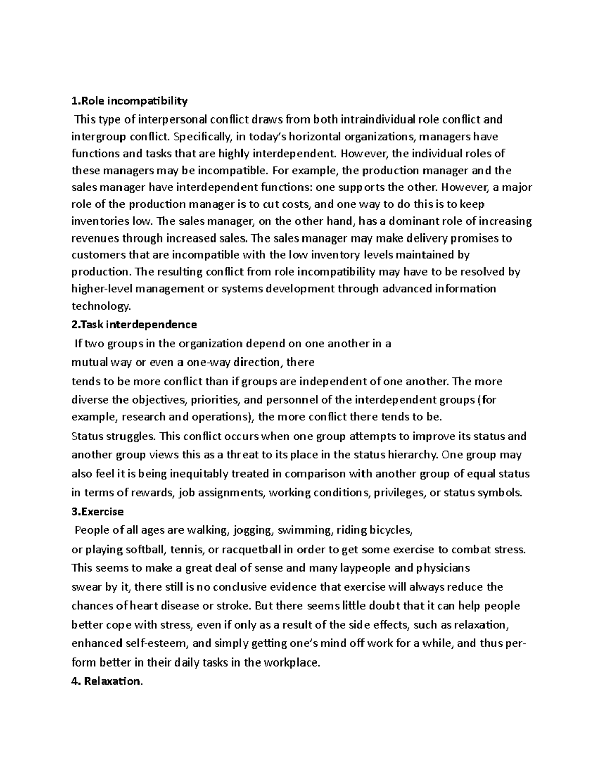 OB 6th sem - Simple notes - 1 incompatibility This type of ...
