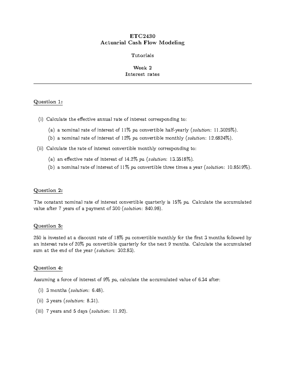 Tutorials - Week 2 - Learning Objectives • Understand the notion of ...
