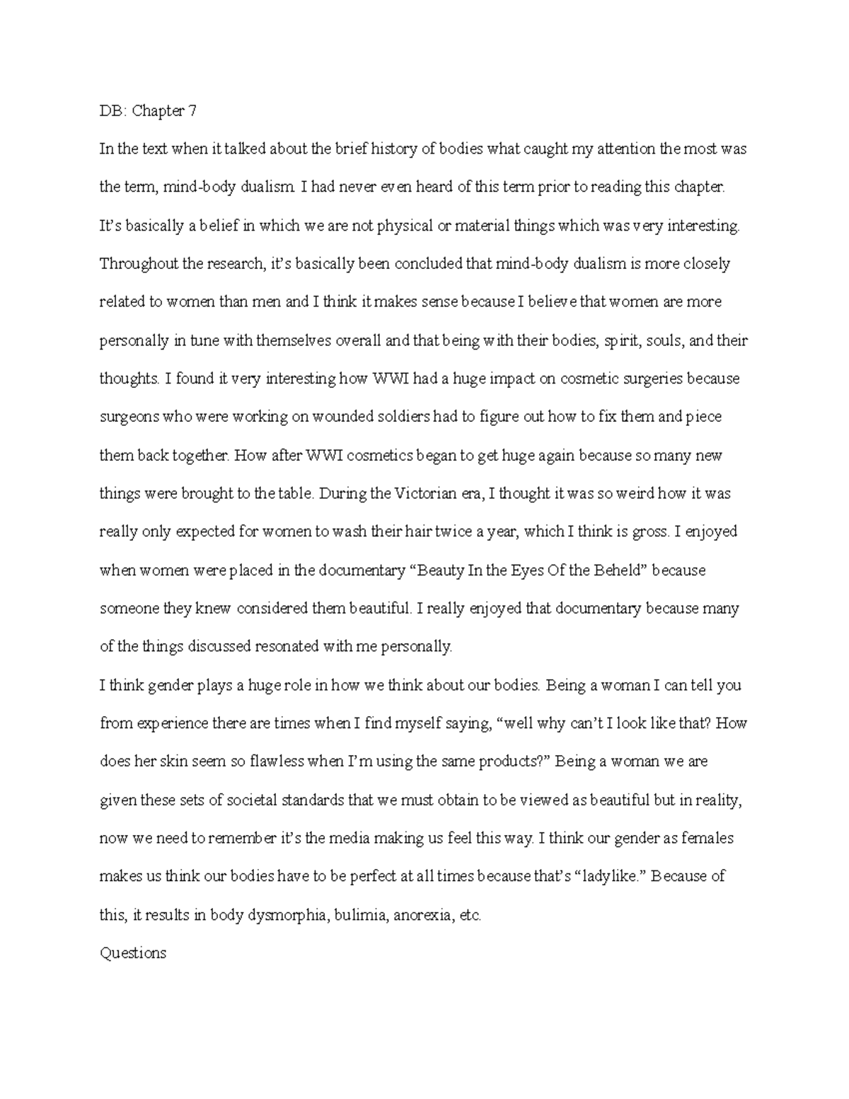 DB Chapter 7 - DB: Chapter 7 In the text when it talked about the brief ...