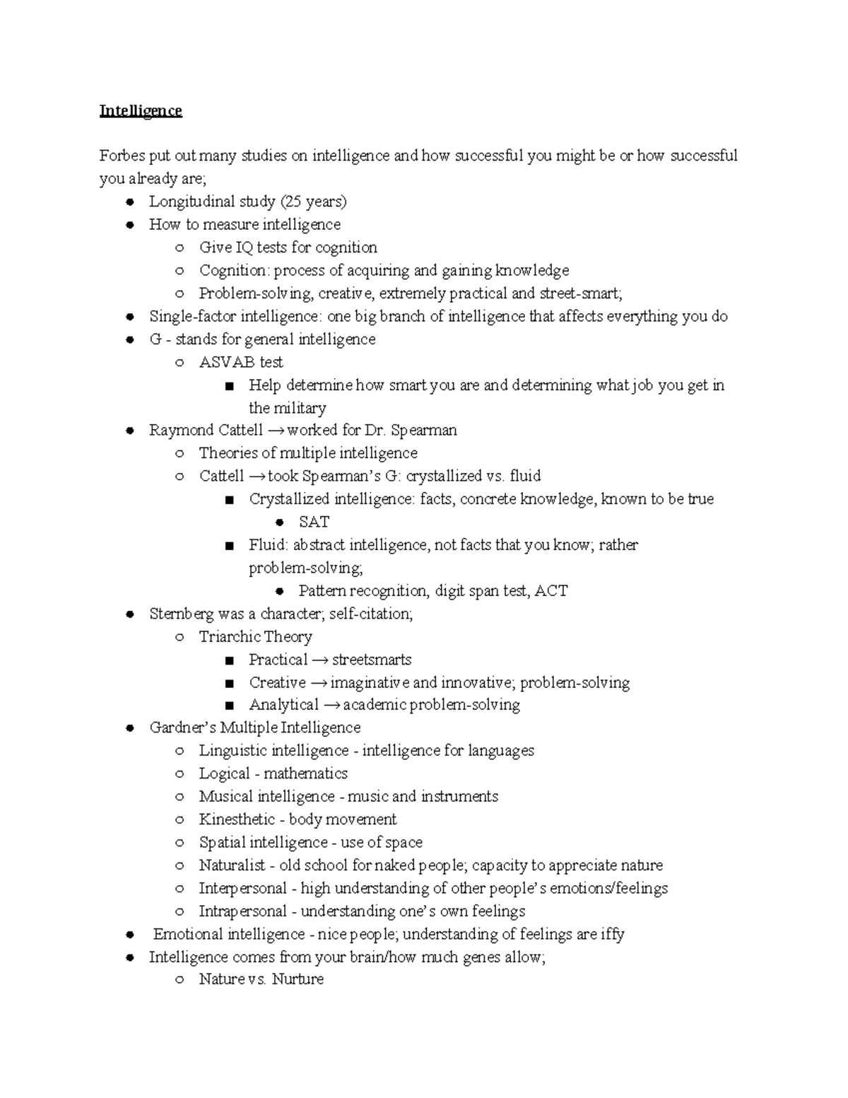 Thinking & Intelligence - Intelligence Forbes put out many studies on ...