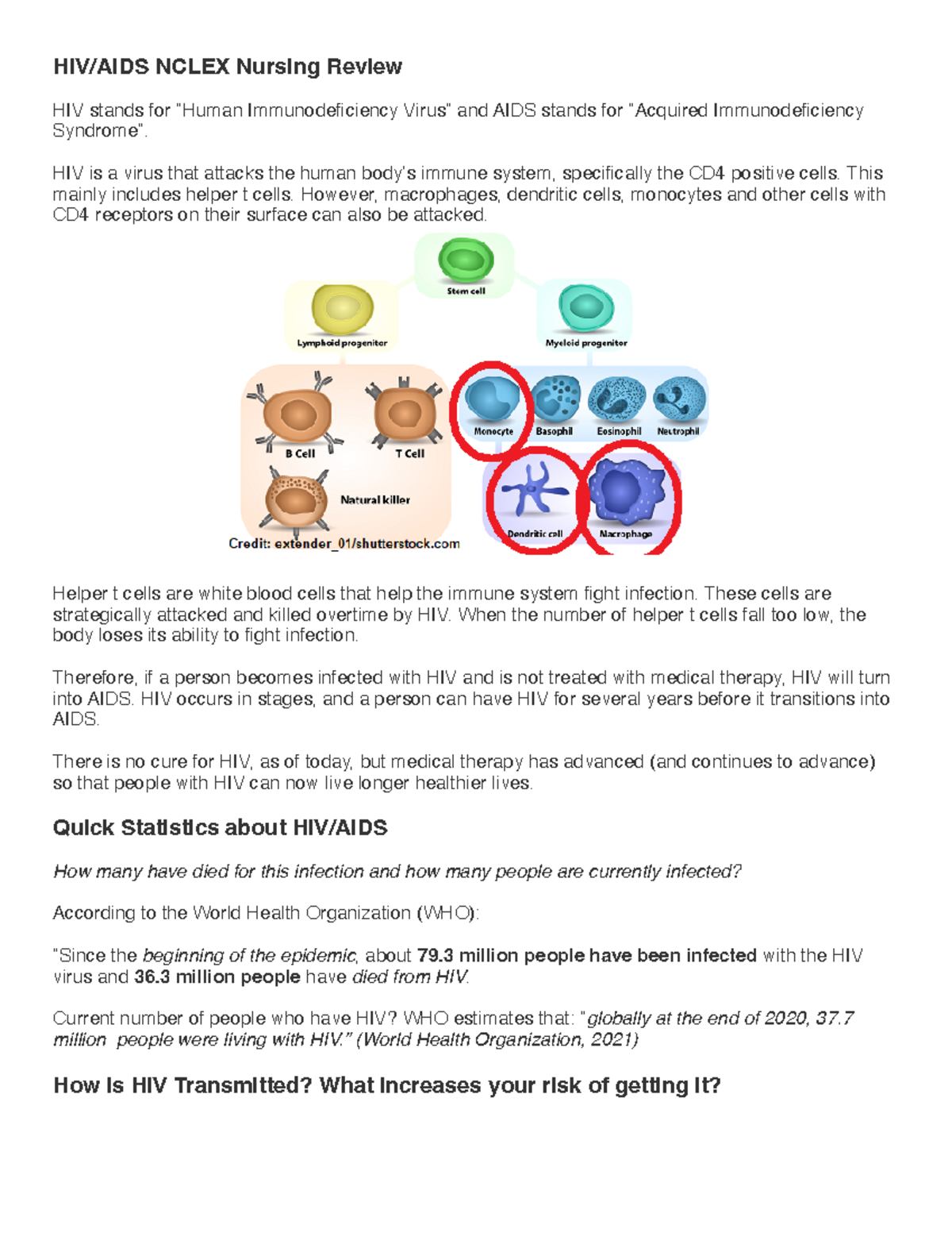 HIV and AIDS Nursing Nclex Review HIV/AIDS NCLEX Nursing Review HIV
