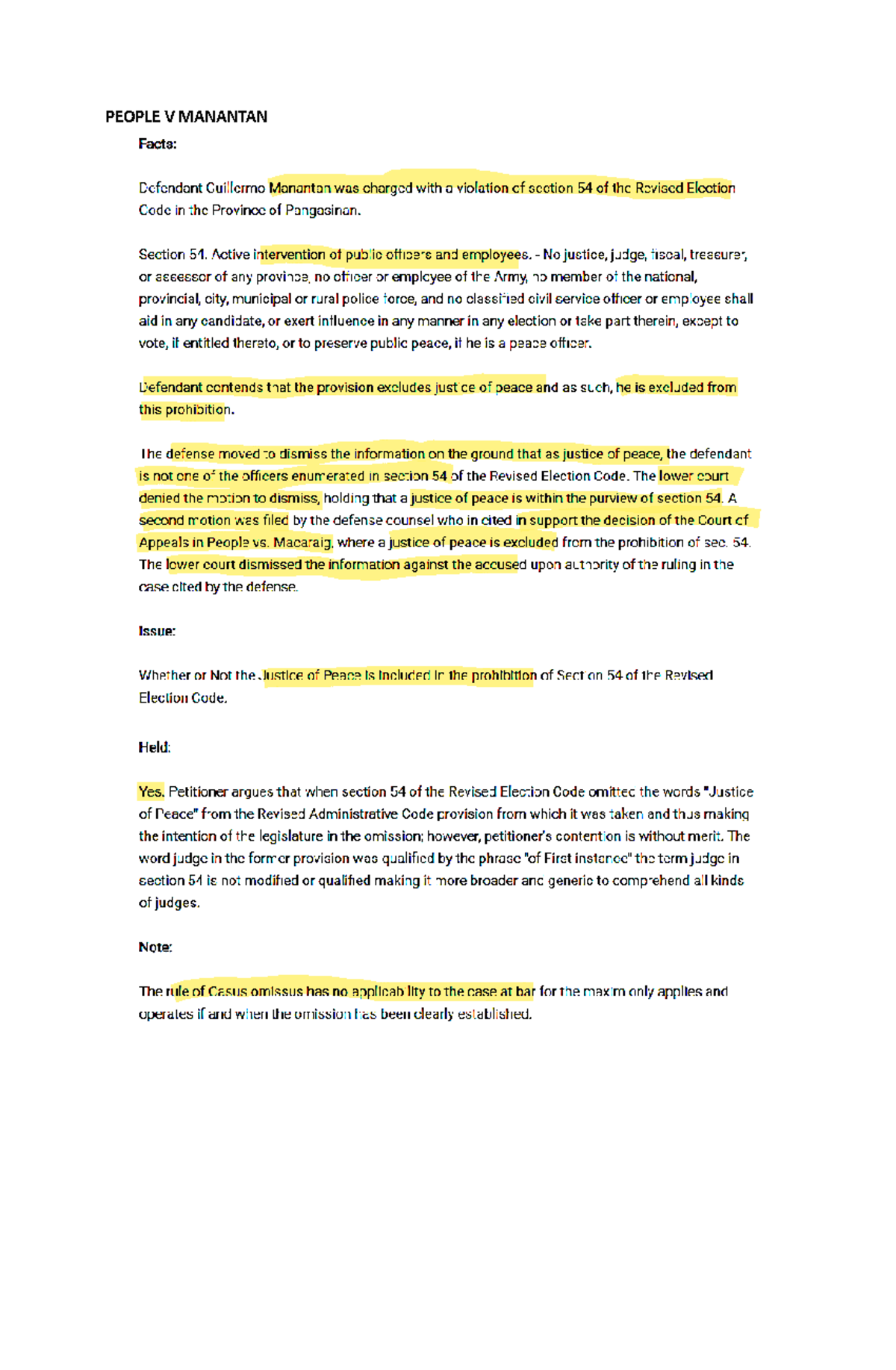 CASE #34 People V Manantan - juris doctor - PEOPLE V MANANTAN - Studocu