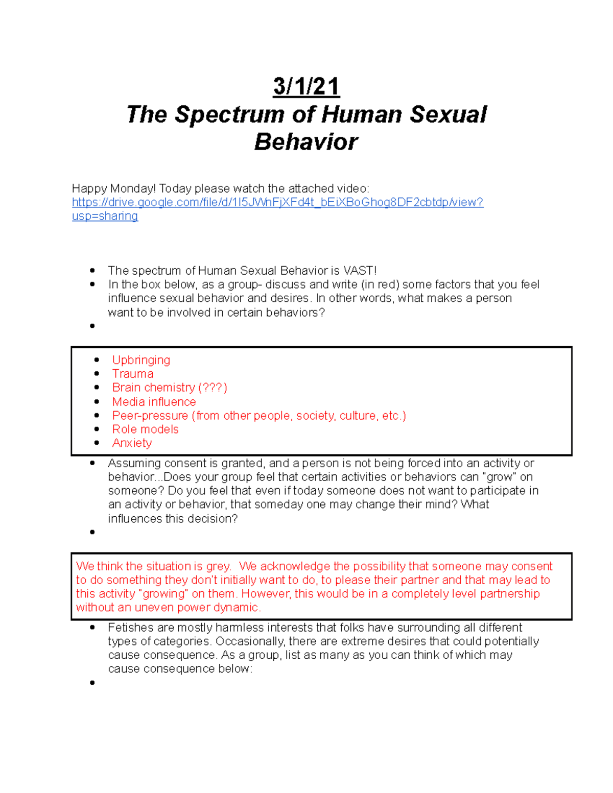 Human Sexuality Lecture Notes 6 31 The Spectrum Of Human Sexual Behavior Happy Monday