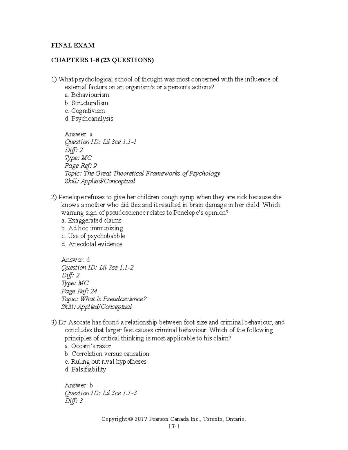 Final Exam Psych 115 Psychology U Of W Studocu