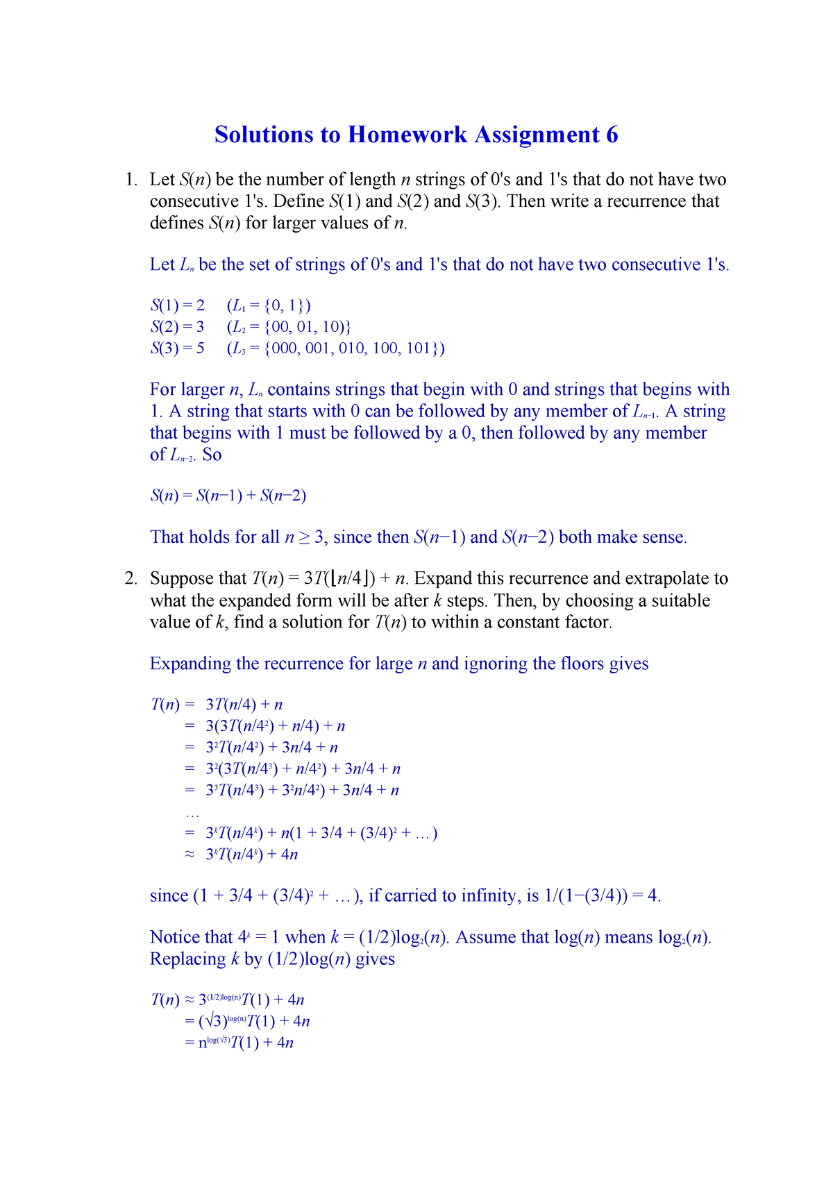 Solutions To Homework Assignment 6 Studocu