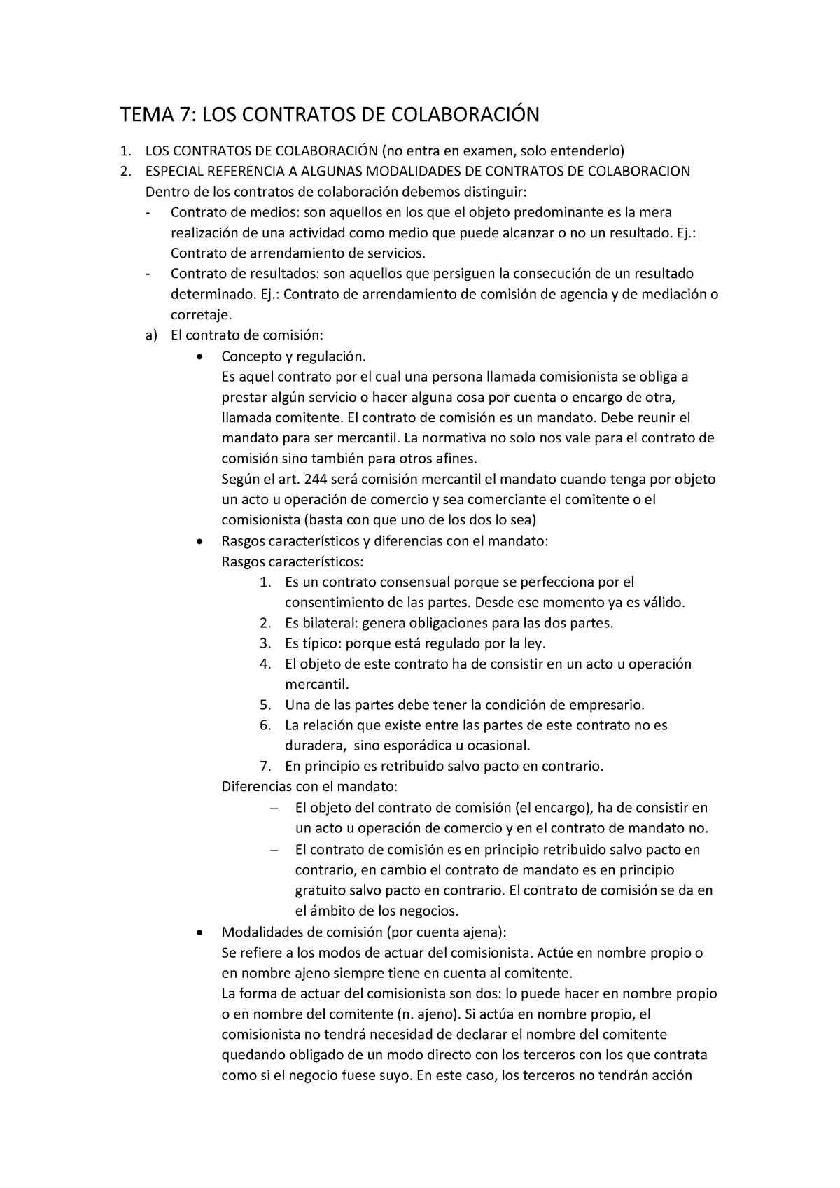 Tema 7 Apuntes 7 Tema 7 Los Contratos De ColaboraciÓn 1 Los Contratos De ColaboraciÓn No 2624