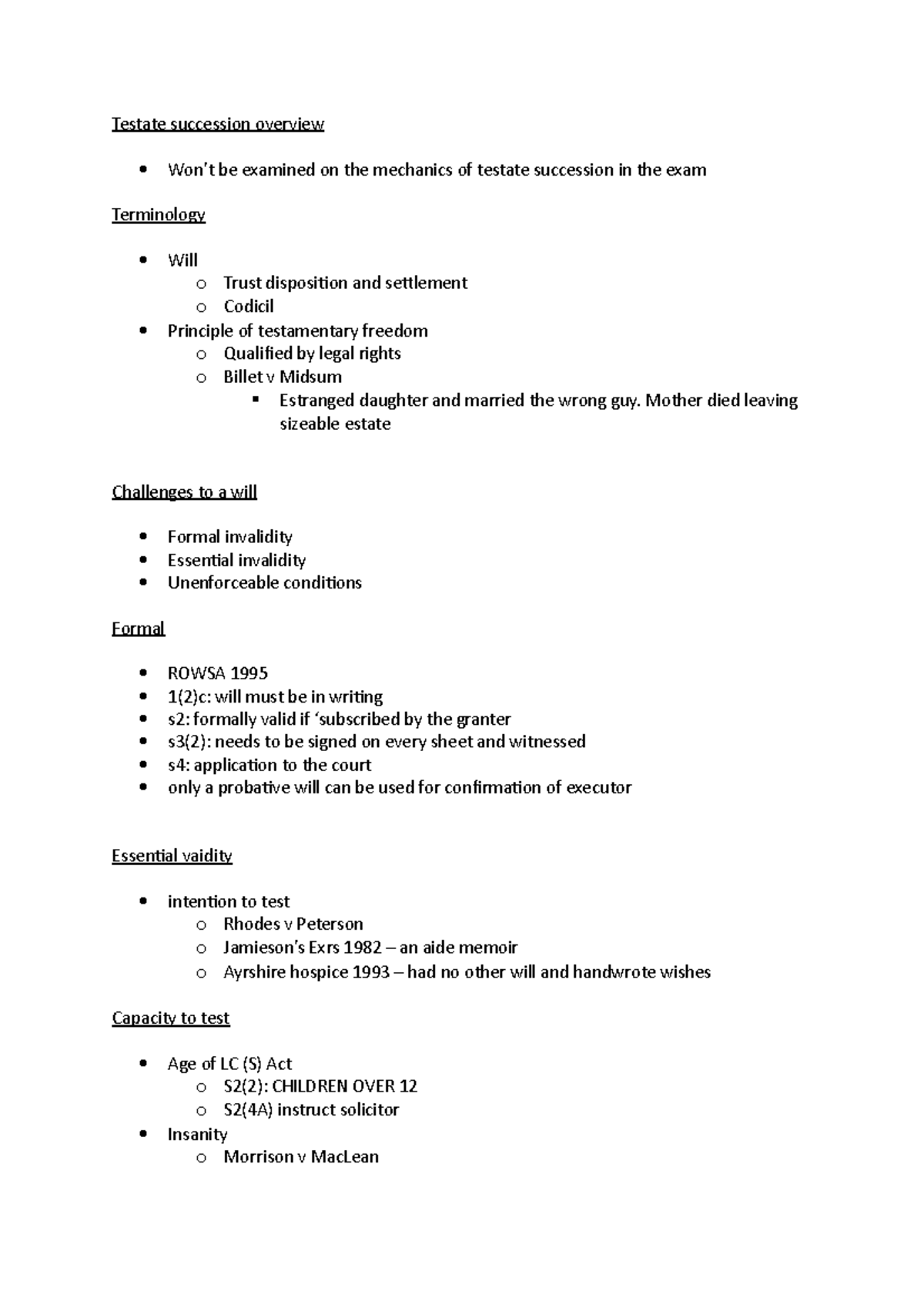 14. Testate succession overview - Mother died leaving sizeable estate ...