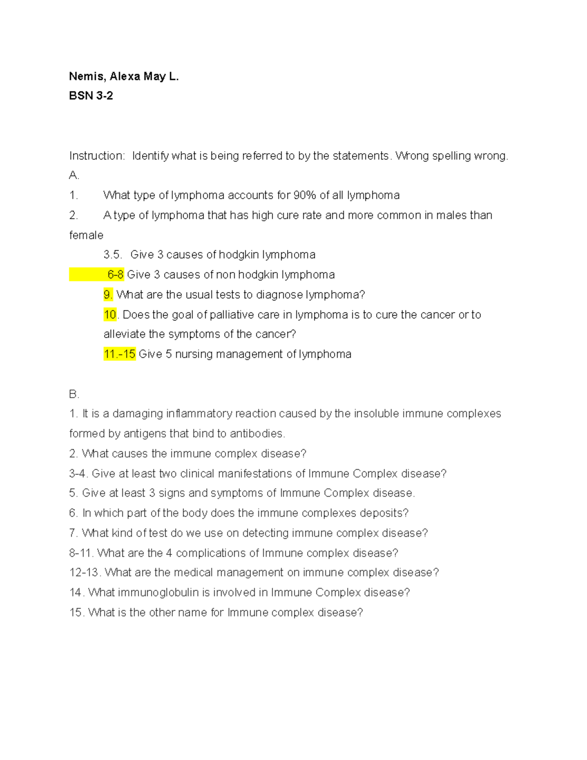 QUIZ FOR JAN 16 - kkk - Nemis, Alexa May L. BSN 3- Instruction ...