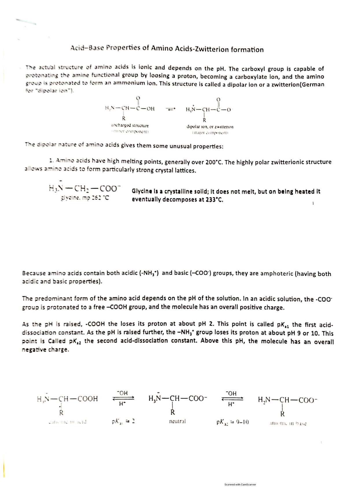 acid-base-properties-of-amino-acids-organic-chemistry-studocu