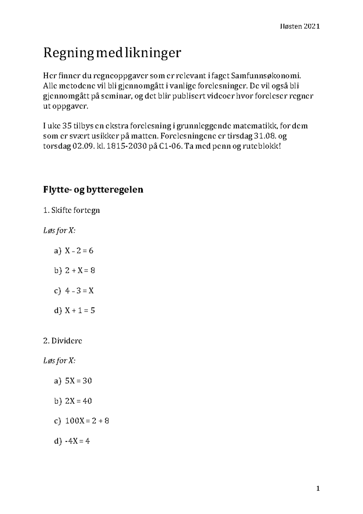 Regneoppgaver i faget samfunnsøkonomi med fasit - ꢀ Regningꢀmed ...
