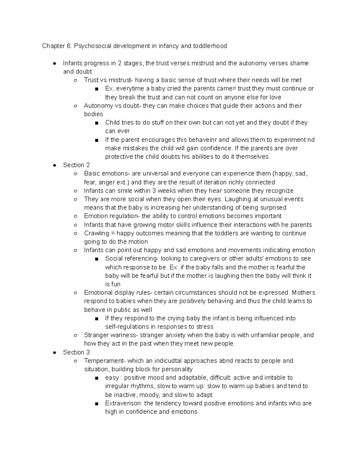 Human Development Notes - Chapter 6: Psychosocial development in ...