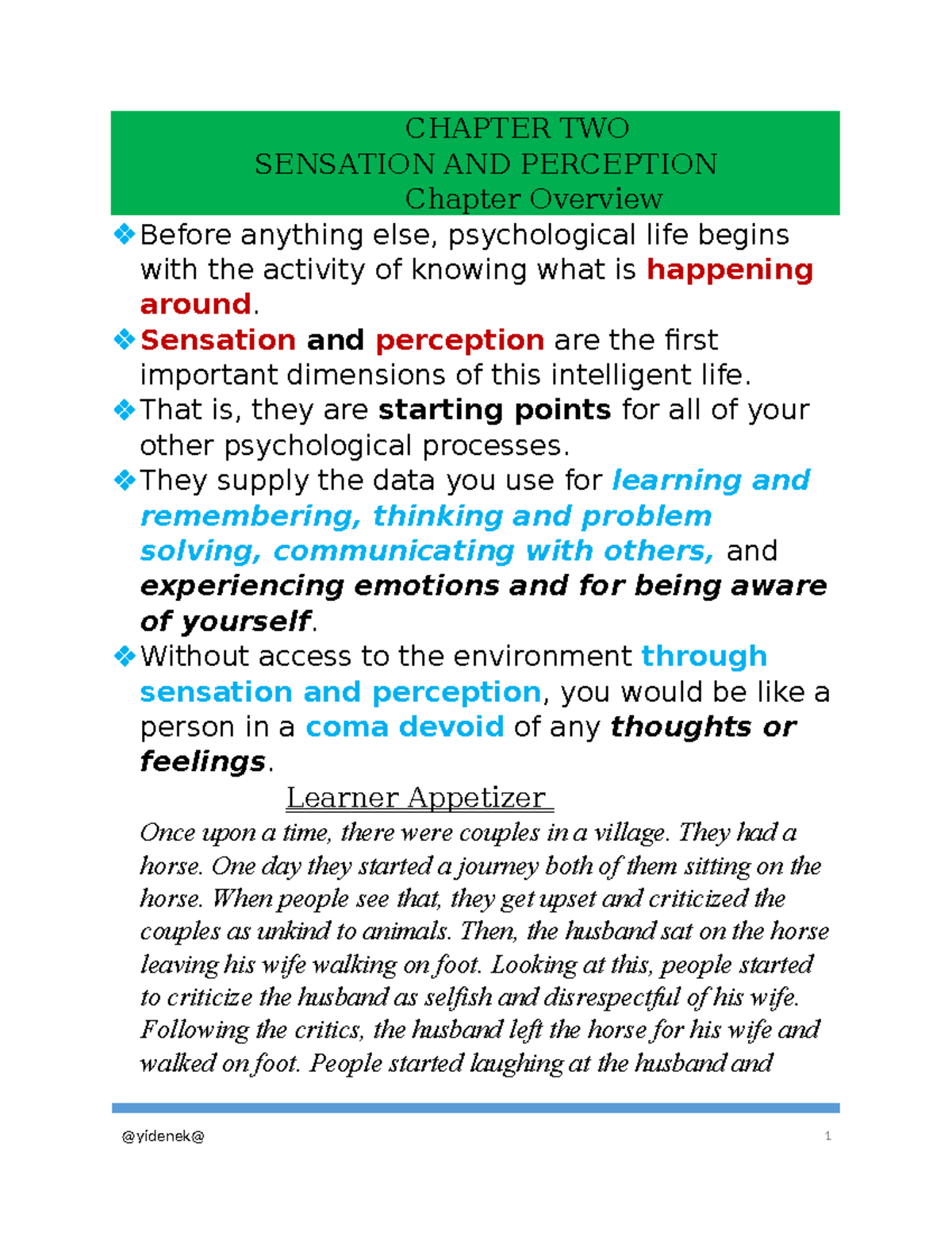 Psc. u2aaaaaaaaaaaaaa - CHAPTER TWO SENSATION AND PERCEPTION Chapter ...