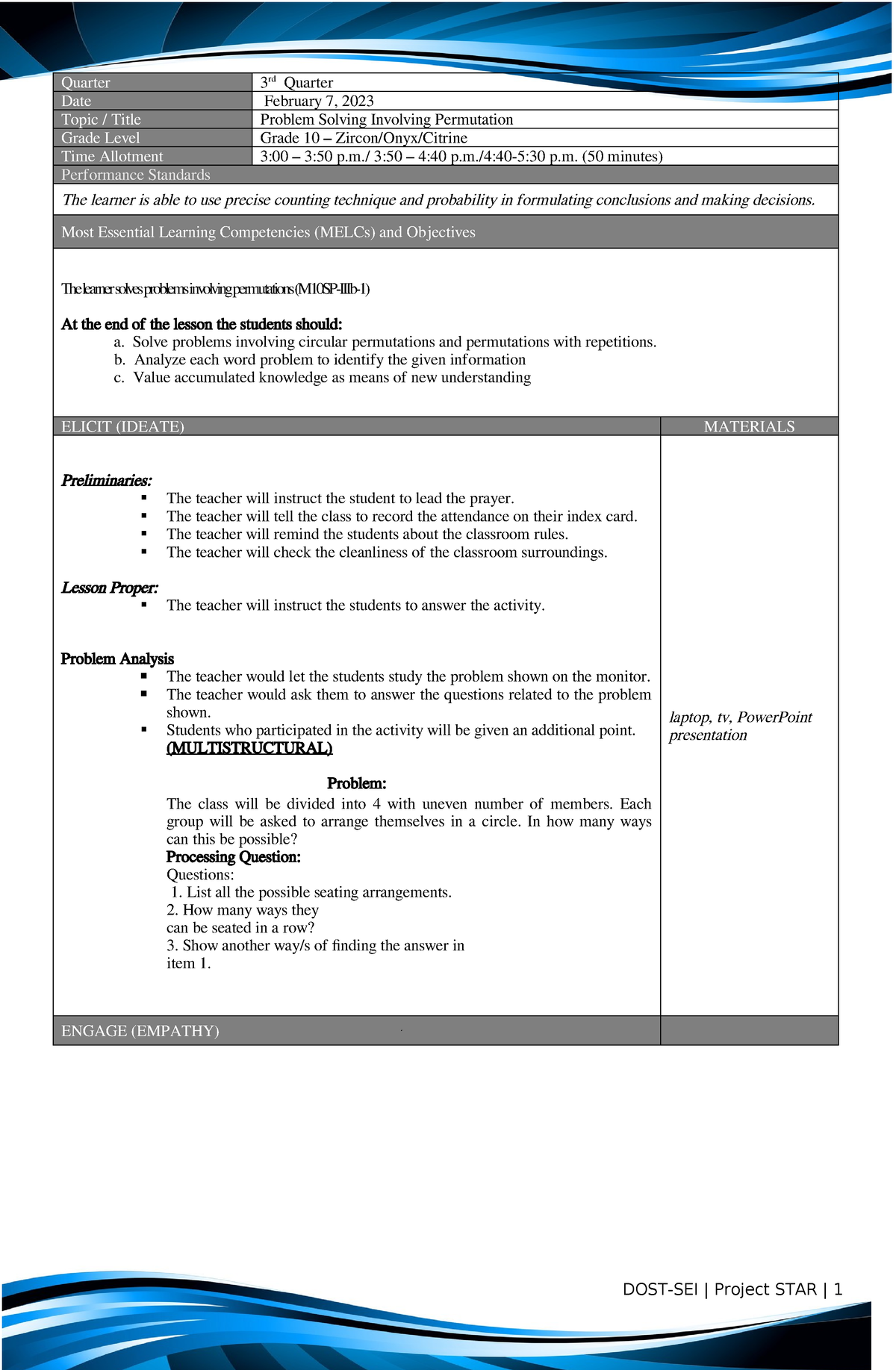 Feb 7 - anything - Quarter 3 rd Quarter Date February 7, 2023 Topic ...