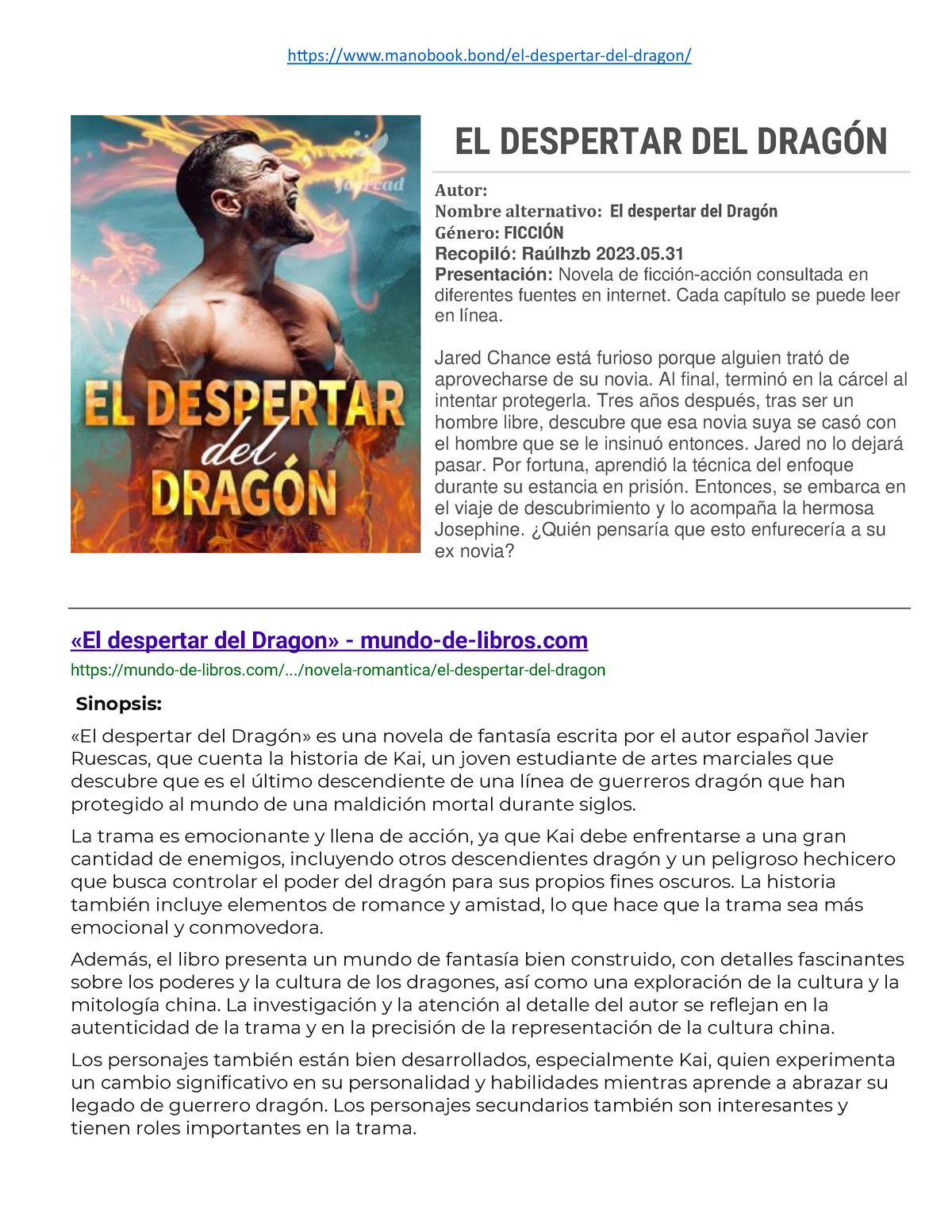 Eddd 1 A 2138 Capítulos Manobook El Despertar Del Dragon El