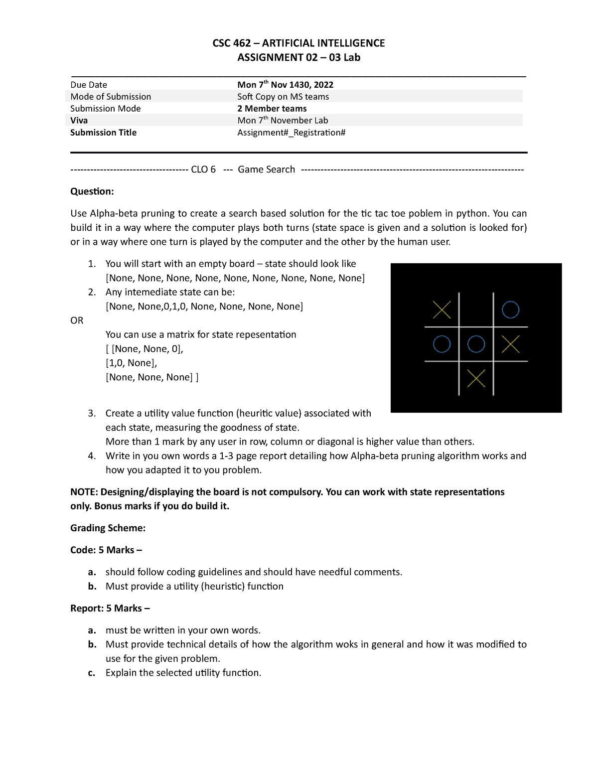 artificial intelligence lab assignments